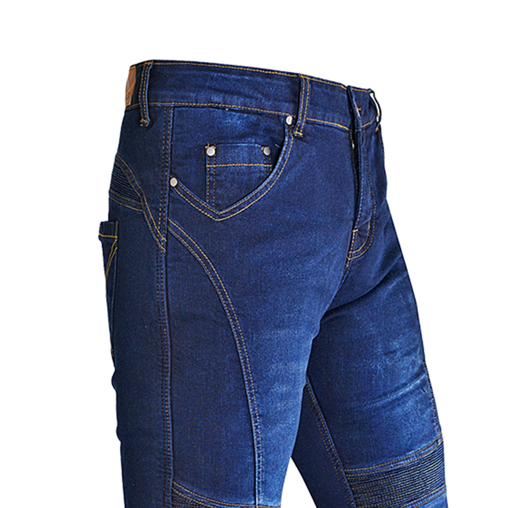 Fashionable motorcycle clothing Motorbike pants Style kevlar Jeans Dark Blue